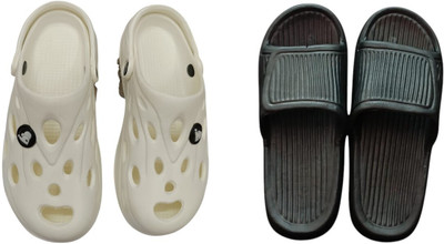 BLIBBERS Men Slides(White, Black , 9)