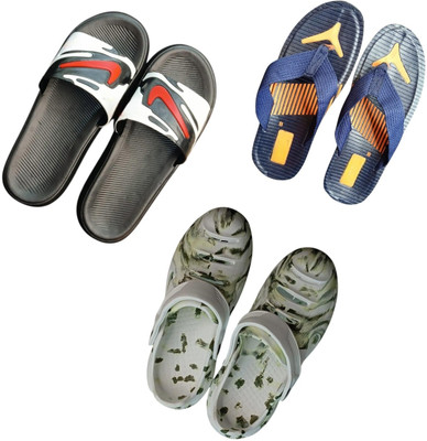 BLIBBERS Men Slippers(Black, Blue, Multicolor , 9)