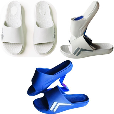 Plama Men Slides(Off White, White, Blue , 8)