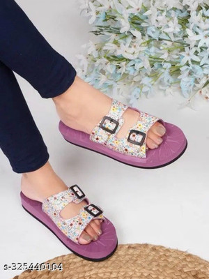 TWO SOFT Women Stylish Women Slippers Lightweight Comfort Fancy Flip Flops For women& Girls Slides(Multicolor , 7)