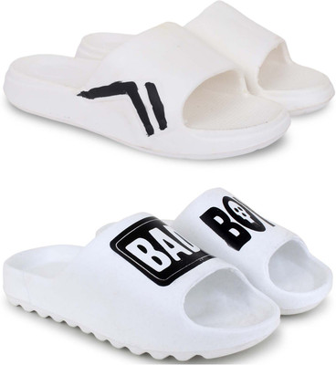 Kapani Fashion Men Slippers(White, White , 7)
