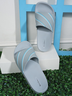 Mast & Harbour Men Slides(Grey, Blue , 10)