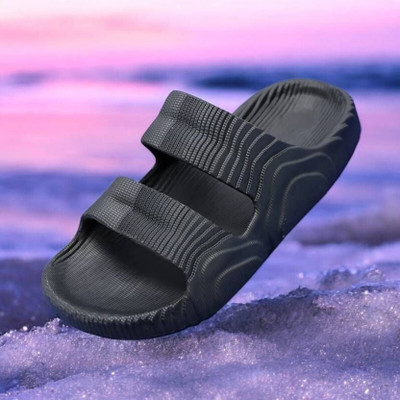 SATERRA Men Slippers(Black , 8)