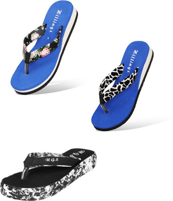 Hillings Women Flip Flops(Multicolor , 7)
