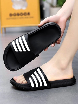Cozy Fox Men Slides(Black , 8)