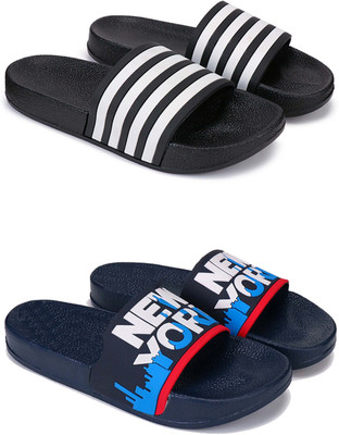 ABN Men Flip Flops(Black, Blue, White , 10)