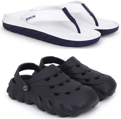 Pampy Angel Men Slippers(White, Black , 6)