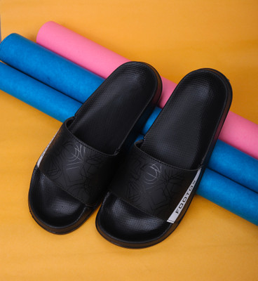 Footox Men Slippers | Slides | Flipflop | Clogs | Ortho | Acupressure Flip Flops(Black , 7)