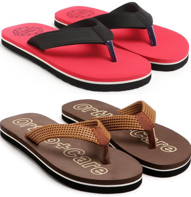 VAHMAH Women Slippers(Red, Brown , 7)