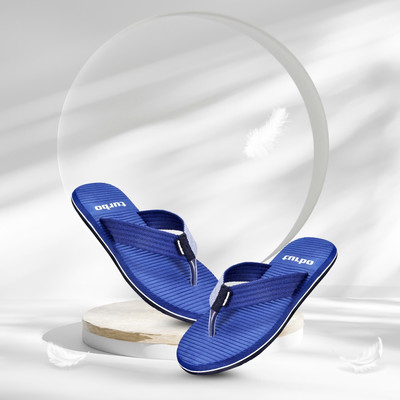 TURBO Men Trendy Soft Men Slippers for Daily Wear | Anti-Skid | Lightweight & Durable Flip Flops(Blue , 7)