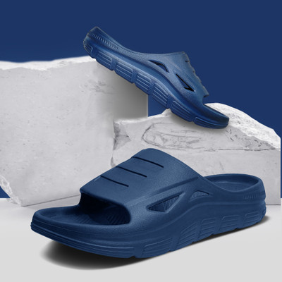 BRUTON Men Slippers | Ortho | Slides | Flipflop | Clogs | Acupressure Slippers(Blue , 7)