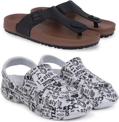 KAPYANSH Men Slippers(Brown, Grey , 6)