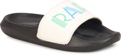 Shoe Mate Men Slides(White, Black , 10)