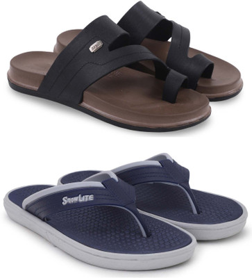 Kapani Fashion Men Slippers(Black, Blue, Brown , 9)