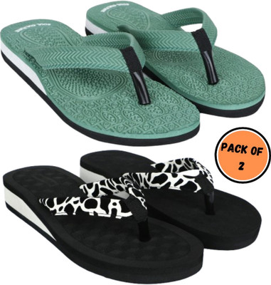 SOUL CULTURE Women Flip Flops(Multicolor , 6)