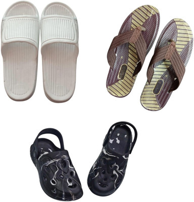 BLIBBERS Men Slippers(White, Brown, Black , 9)