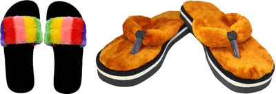 rexizone Women Slides(Multicolor, Tan , 6)