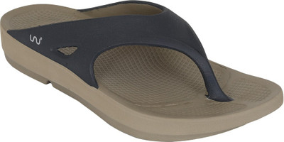 Doubleu Men Flip Flops(Beige, Grey , 7)