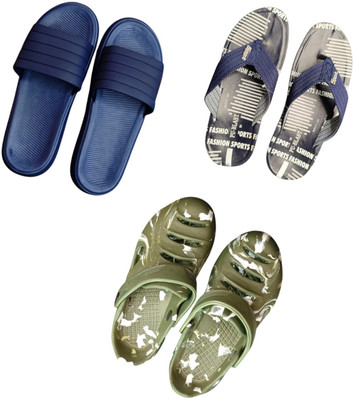BLIBBERS Men Slippers(Blue, Blue, Green , 9)