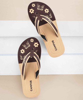 CAMPUS Women Flip Flops(Beige , 4)