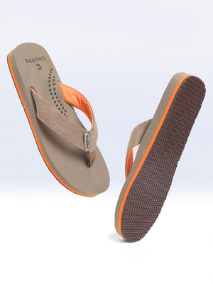 Chupps Men Curve Hummus Men's Comfortable Slides & Flip Flop Flip Flops(Brown , 11)