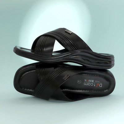 action Men Lightweight | Comfortable | Trendy | Daily Wear | Synthetic Leather Flip Flops(Black , 10)