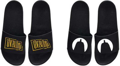 nvisan Men Slides(White, Yellow, Black , 8)