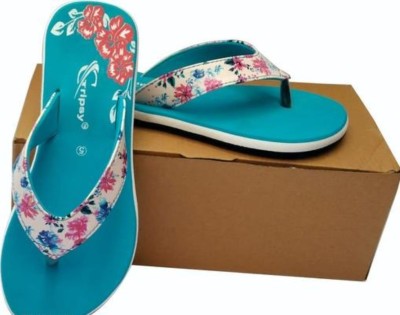 Gripsy Women Flip Flops(Blue , 5)