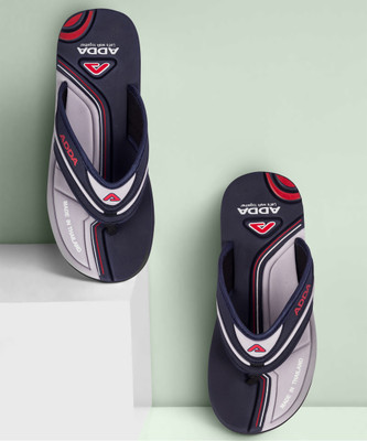 Adda Men Omega-02 Flip Flops(Blue, Grey , 9 UK/India)