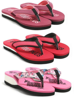zebio Women Slippers(Pink, Red, Black, Pink , 5)