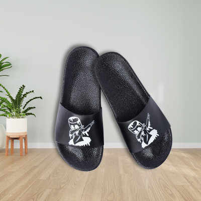 Shoe Mate Men Slides(Black , 6)