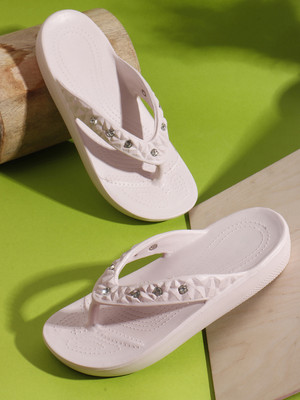 Clogsy Women Flip Flops(Purple , 8)