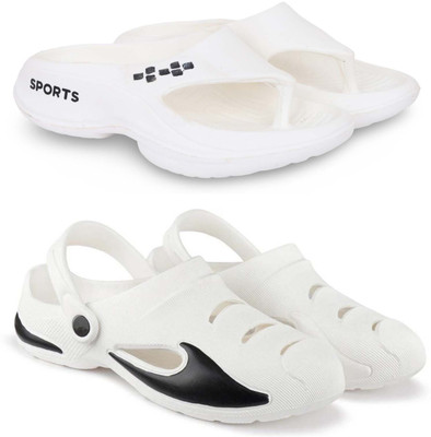 Kapani Fashion Men Slippers(White, White , 6)
