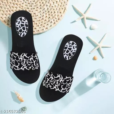 Elvara Women Slides(Black , 5)