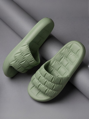 Free Kicks Women Slides(Olive , 5)