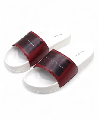Mast & Harbour Men Slides(White , 7)