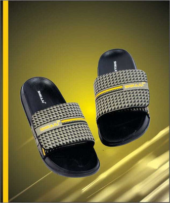 SHIKAJU Men Slippers(Black , 10)