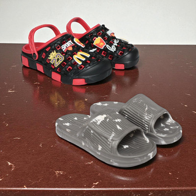 Acorn Men Slides(Red, Grey , 6)