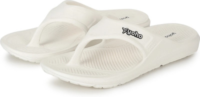 yoho Men Drizzle Soft Slippers| Mild Acupressure | Lightweight | Anti Skid | Waterproof Flip Flops(White , 7)