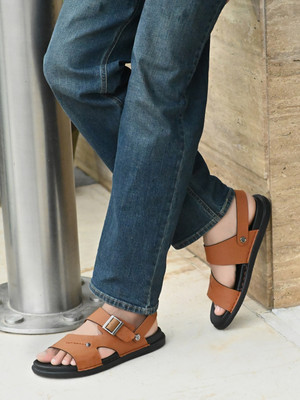 ASTEROID Men Sandals(Tan , 8)
