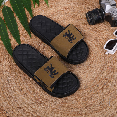 STYLE HEIGHT Men Slides(Tan , 8)