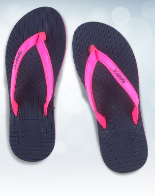 Sparx Women Flip Flops(Navy, Pink , 7)