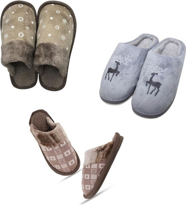 Mahi Enterprises Men Flip Flops(Beige, Grey, Brown , 6)