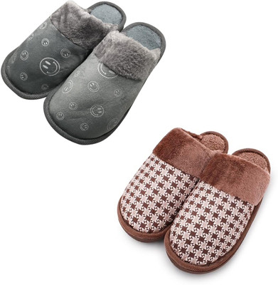 Mahi Enterprises Men Flip Flops(Grey, Brown , 9)
