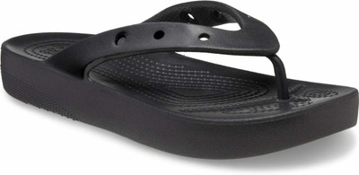 CROCS Women Women's Classic Platform Flip Flops(Black , 2 UK/India)