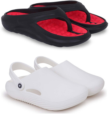 KAPYANSH Men Slippers(Red, White , 8)