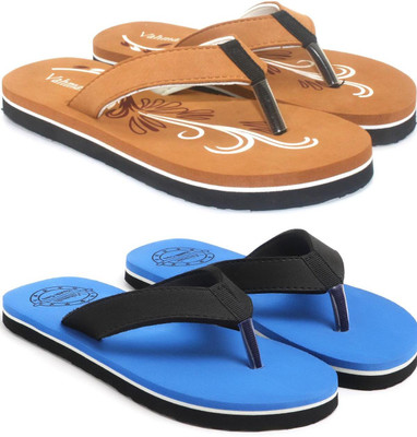 VAHMAH Women Slippers(Tan, Blue , 5)