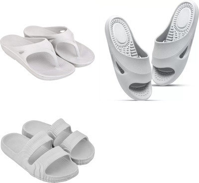 house of common Men Slippers(White , 9)