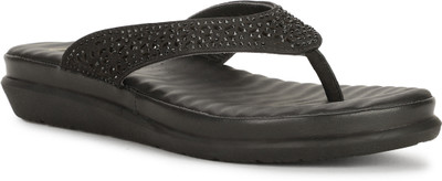 Scholl Women Flip Flops(Black , 5)