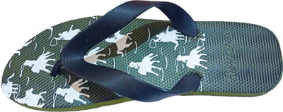 Right Steps Men Flip Flops(Green , 9)